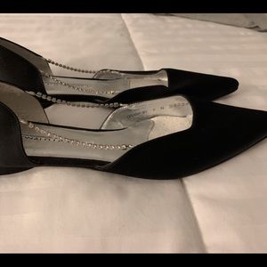 Donald J. Pliner Black Satin Flats